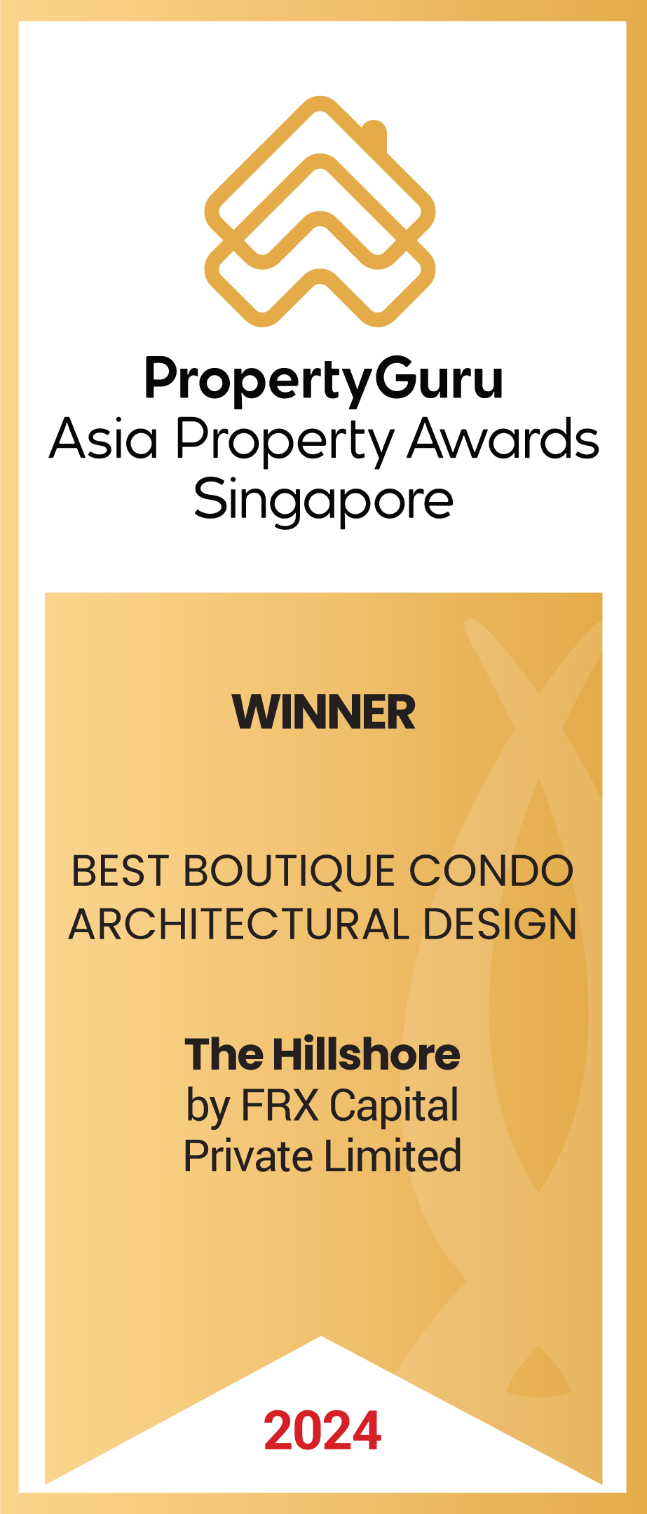 PropertyGuru Asia Property Awards Singapore - Best Boutique Condo Architectural Design