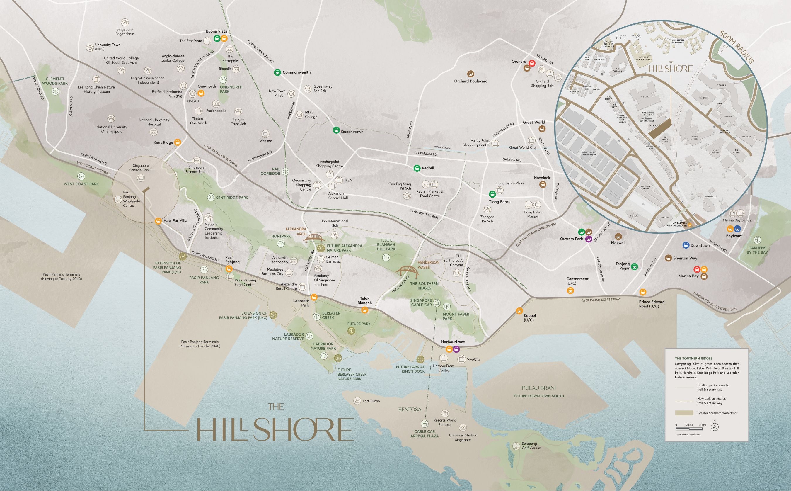 The Hillshore Location Map