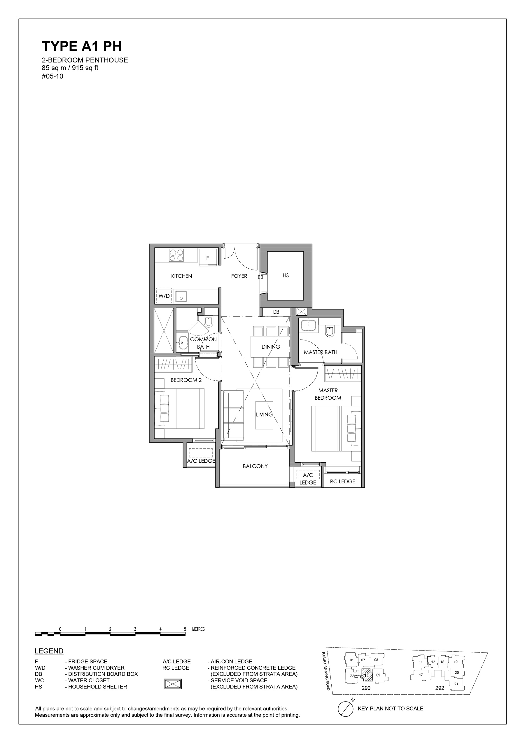 The Hillshore floor plan 2 Bedroom Penthouse Type A1 PH