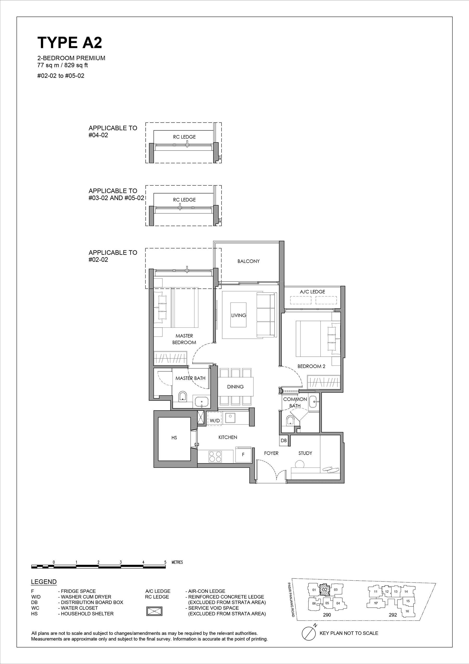 The Hillshore floor plan 2 Bedroom Premium Type A2