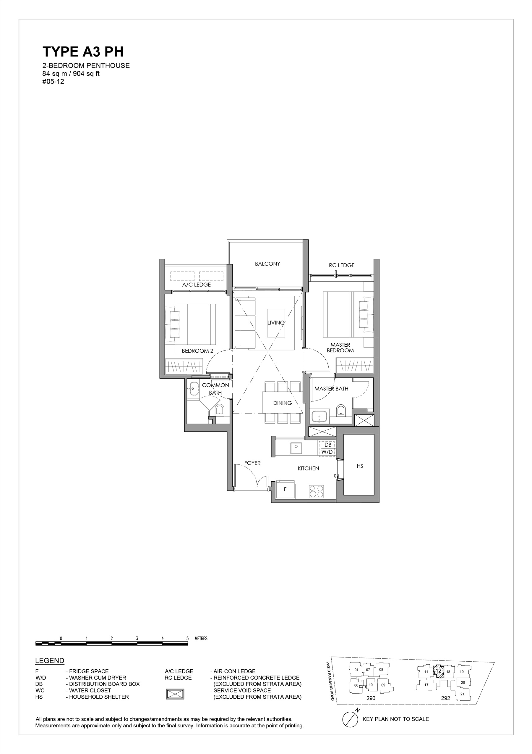 The Hillshore floor plan 2 Bedroom Penthouse Type A3 PH