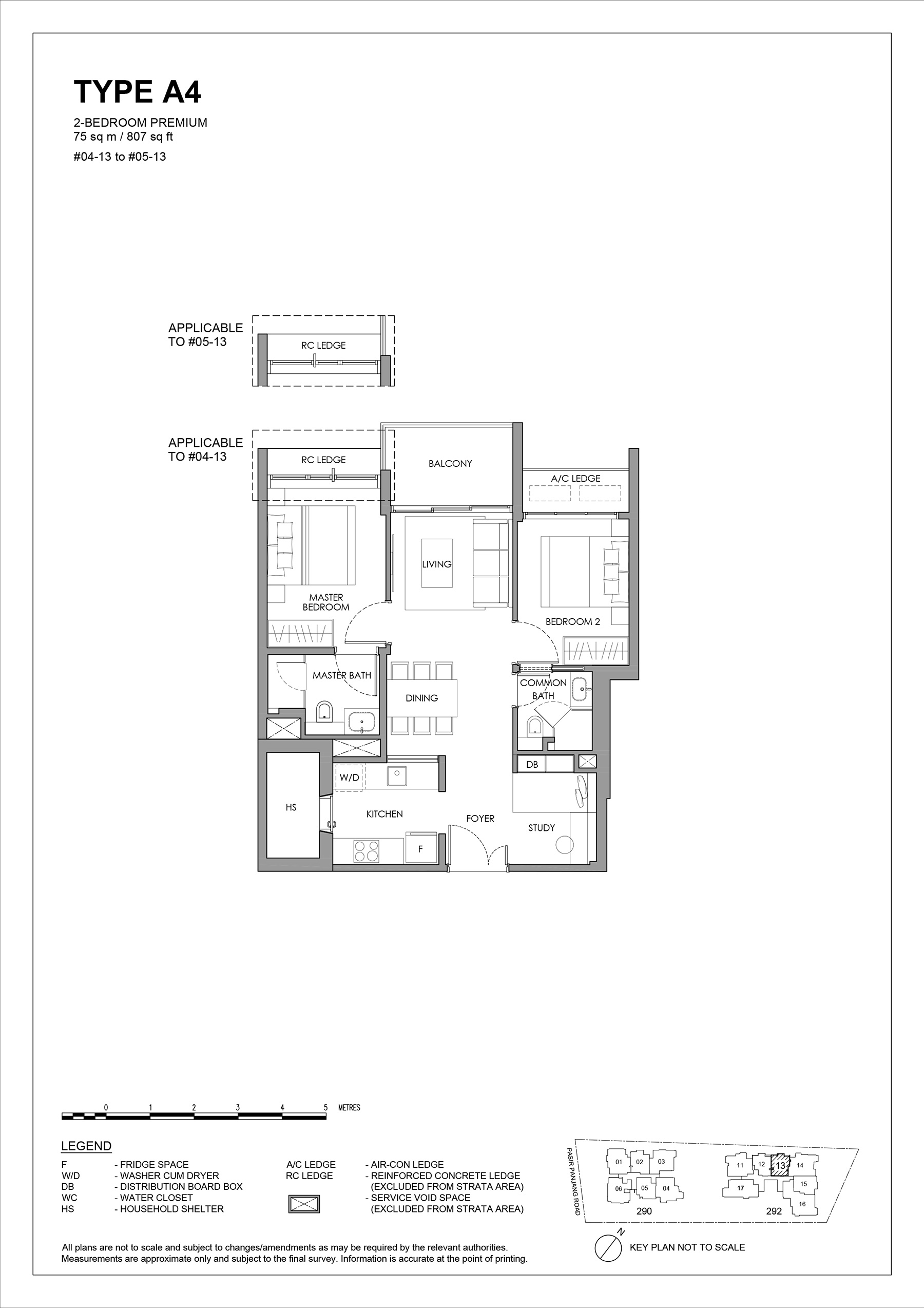 The Hillshore floor plan 2 Bedroom Premium Type A4