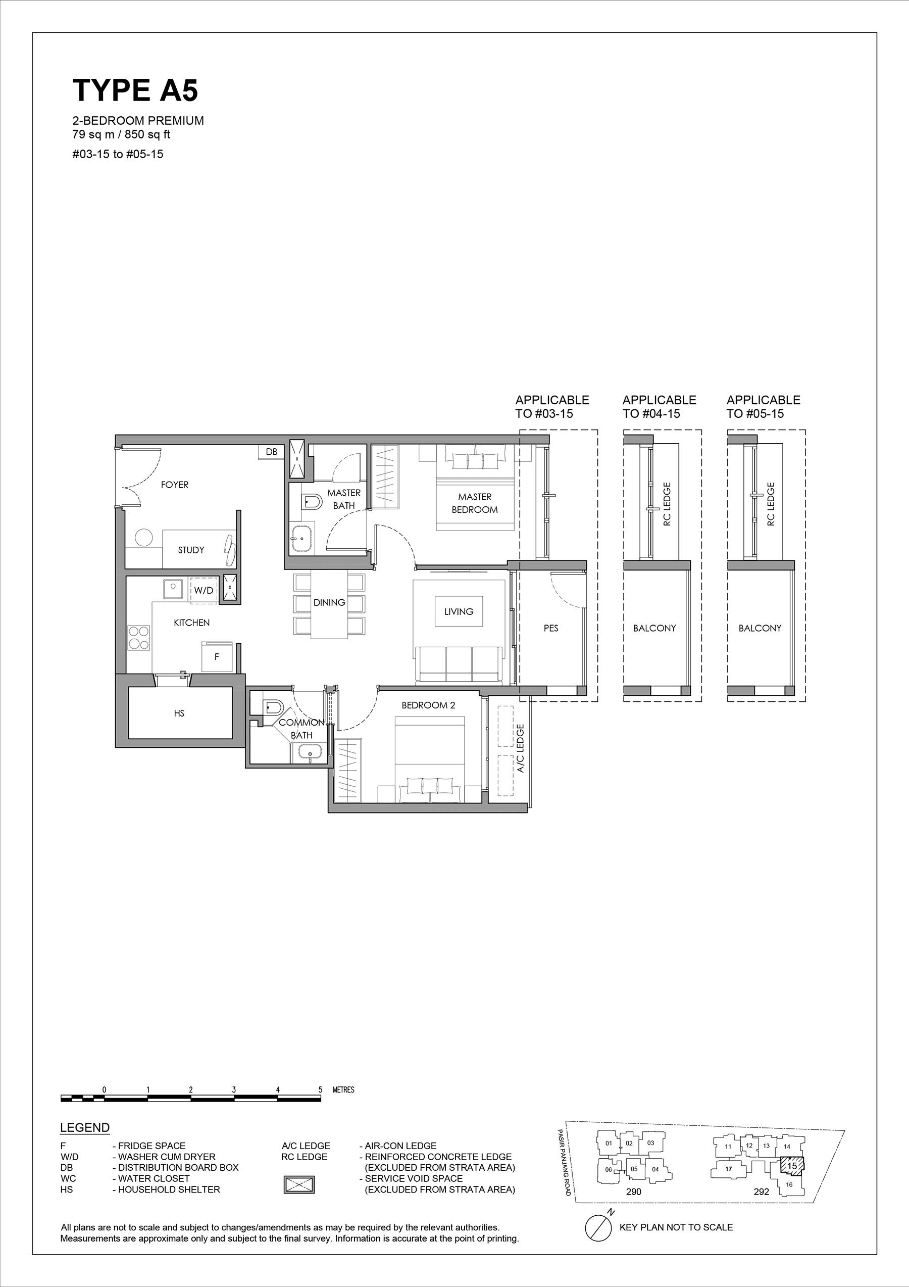 The Hillshore floor plan 2 Bedroom Premium Type A5