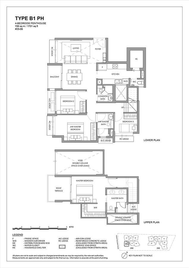 The Hillshore floor plan 4 Bedroom Penthouse Type B1 PH