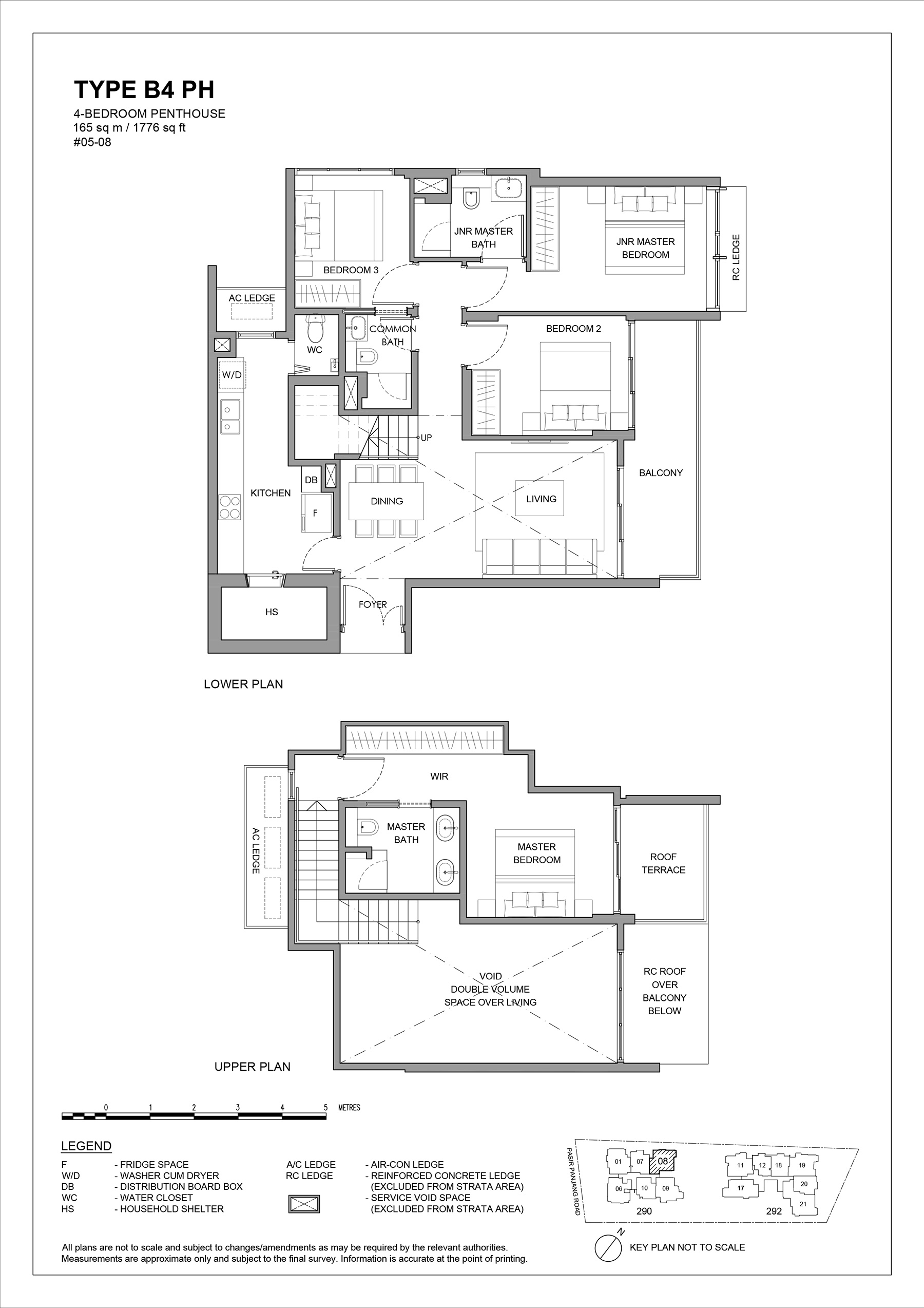 The Hillshore floor plan 4 Bedroom Penthouse Type B4 PH