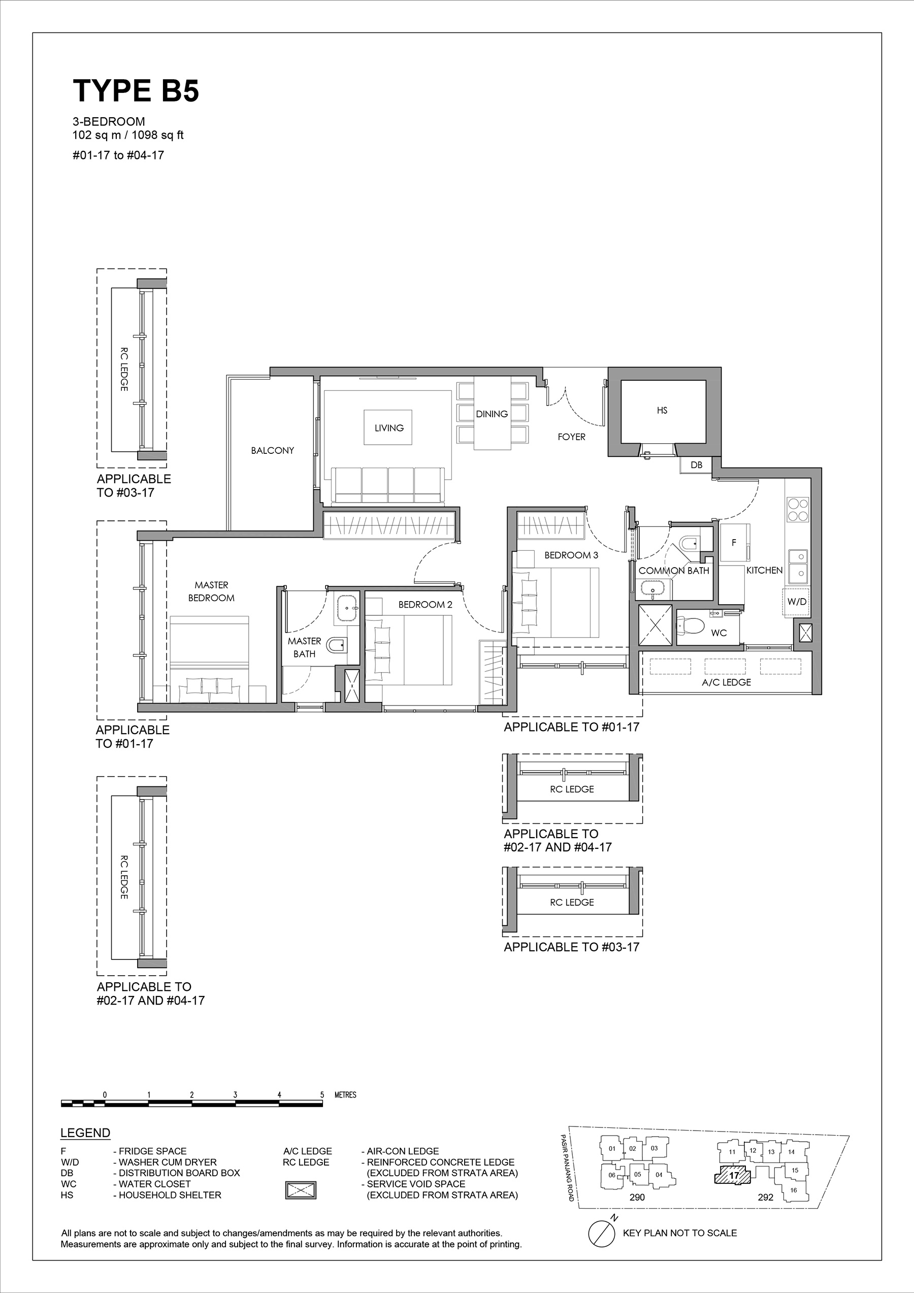 The Hillshore floor plan 3 Bedroom Type B5