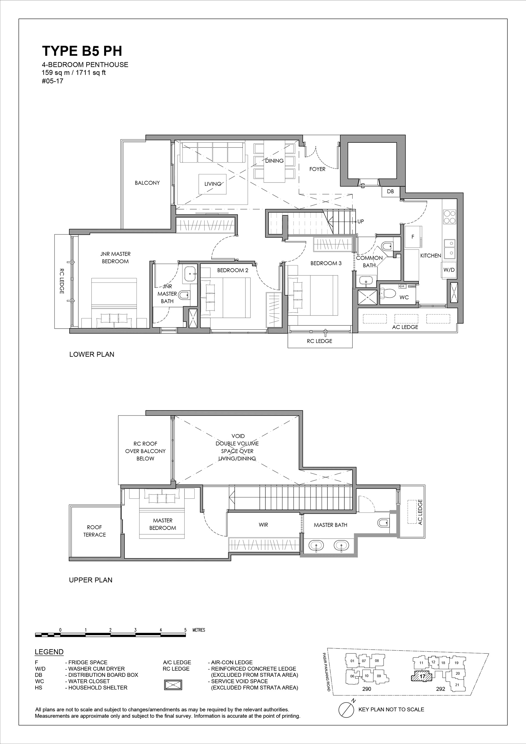 The Hillshore floor plan 4 Bedroom Penthouse Type B5 PH