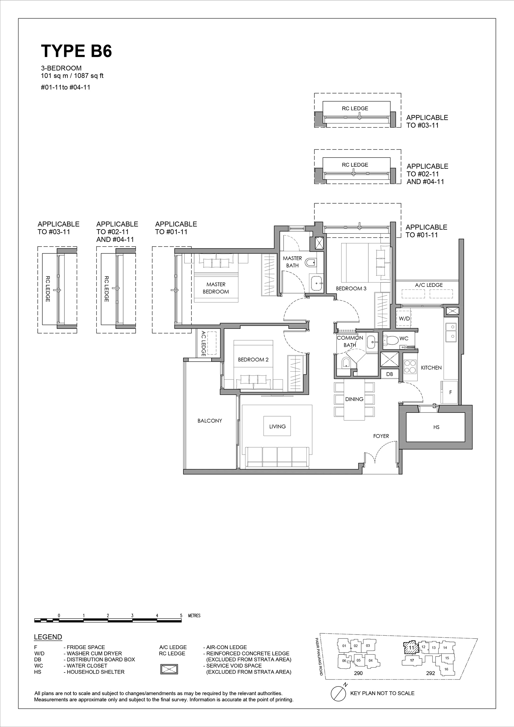 The Hillshore floor plan 3 Bedroom Type B6
