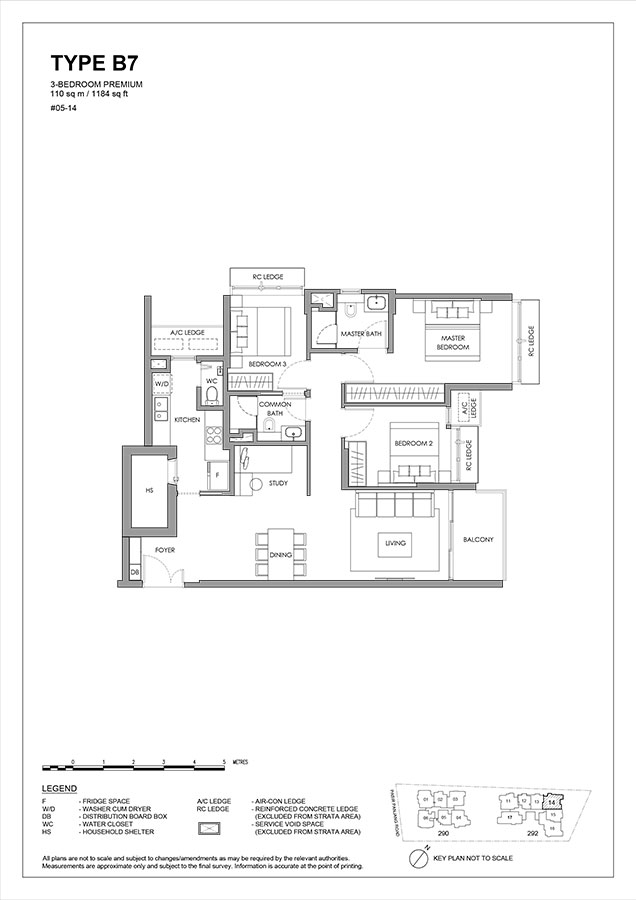 The Hillshore floor plan 3 Bedroom Premium Type B7